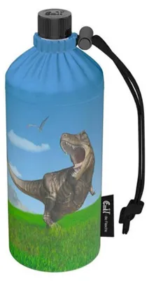 Produktbild von Emil die Flasche 400ml Trinkflasche isoliert mit Flaschenbeutel | Dinosaurier : Dinosaurier Motiv: Dinosaurier