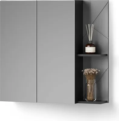 Immagine prodotto di Mobiletto a specchio Livinity Ronco Antracite lucido/antracite 80 x 75 cm, Model 53136