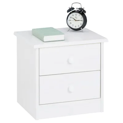 Produktbild von Nachttisch RONDO, Kiefer massiv, weiß lackiert, 2 Schubladen, Massivholz, Landhausstil