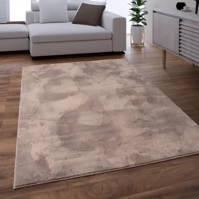 Immagine prodotto di Tappeto soggiorno in Pelliccia sintetica Shaggy a pelo lungo Lavabile in lavatrice Morbido Tinta unita Beige Taupe Dimensioni 60x90 cm
