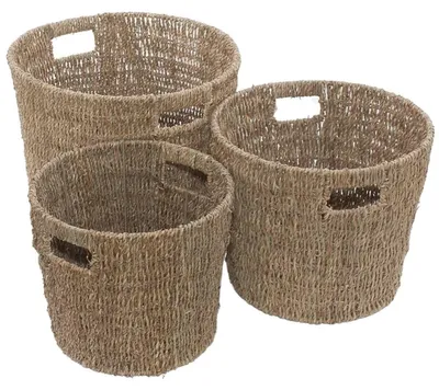 Image de Panier rond en corde, lot de 3, Ø38H31 cm