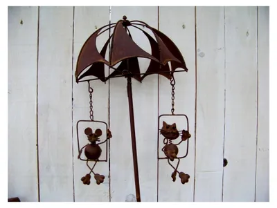 Produktbild von Windspiel Katze und Maus aus Rost