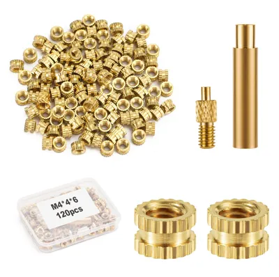 M4 x 4 x 6 mm Messing Gewindeeinsätze, 120 Stück, für 3D-Drucker