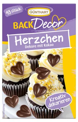 Obrázek produktu pro ZpětDecor 48 dekoračních srdíček z kakaové tukové glazury