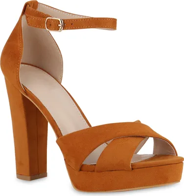 Produktbild von VAN HILL Damen High Heels Sandalette Party Absatz-Schuhe 841365, Farbe: Braun, Größe: 39