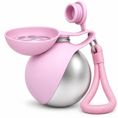 Produktbild von Auslaufsichere Reise-Trinkflasche | DOGHYDRO Pink, KI-generiertes Bild