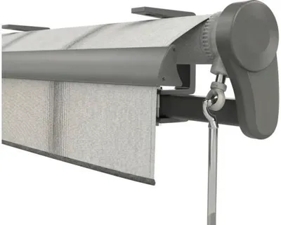 Produktbild von Soluna Gelenkarmmarkise Trend 5x4 Stoff Dessin D420 Gestell DB703 dunkelgrau Antrieb Rechts inkl. Motor, Wandschalter un