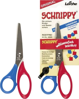 Produktbild von Bastelschere 13cm rund Schnippy Linkshänder farbig sortiert Packung mit 12 Stück