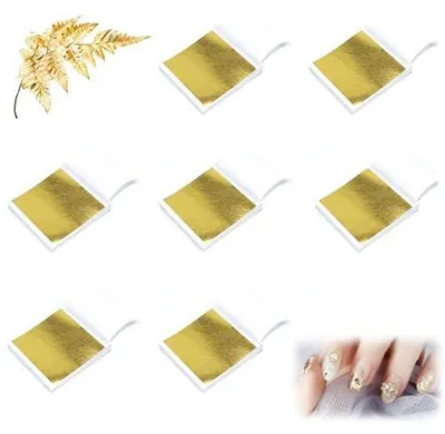 Produktbild von Blattgold Imitation 100 Blatt für Basteln, Dekoration, Nägel, Holz, Möbel