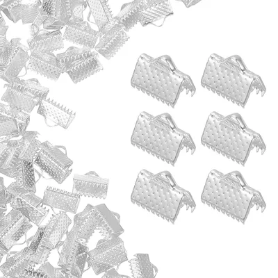 Produktbild von Bandenden - 10mm Bandklemmen für Schmuck und Lesezeichen - 200 Stück - Silber