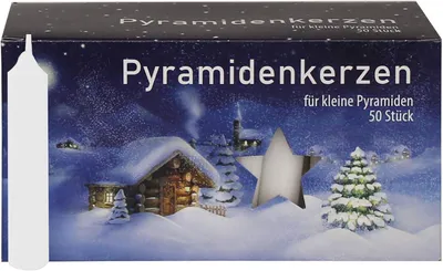 Produktbild von Pyramidenförmige Kerzen, 50 Stück, weiß, unparfümiert