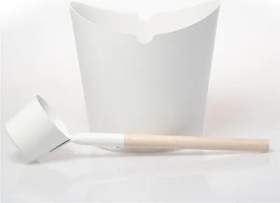 Immagine prodotto di Amilano Set-Pacific, secchio per sauna in alluminio con mestolo - Bianco