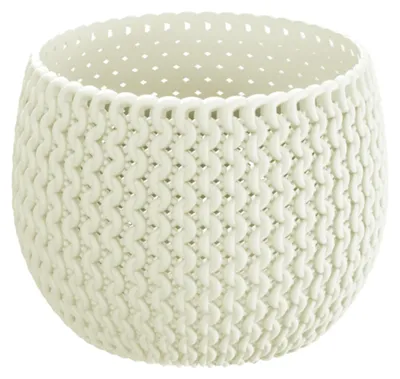 Produktbild von ProsperPlast Nitly Runder Blumentopf mit Splofy-Schale Kunststoffbehälter in Creme (L) x 23,9 (B) x 16,1 (H) cm