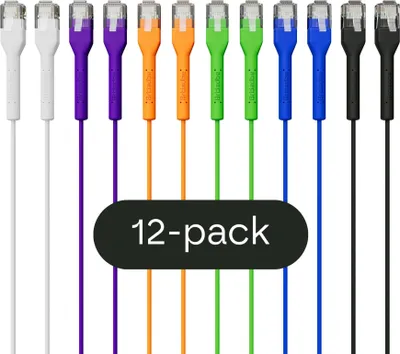 Zdjęcie produktu dla Kabel krosowy Broadbe Slim 5G, wielokolorowy, 2 m, opakowanie 12 sztuk