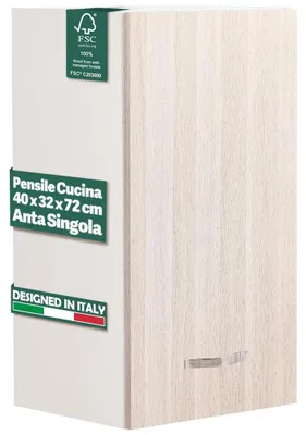 Image de Armoire de cuisine Shally Dogan, modèle mural en bois avec une porte et une étagère