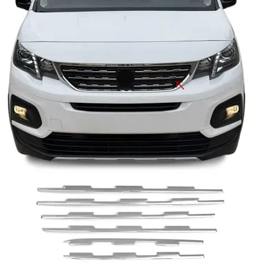 Immagine prodotto di Modanature griglia radiatore Modanature griglia per Peugeot Rifter 2018-2025 cromo argento 6x