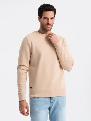 Productafbeelding van OMBRE Heren sweatshirt, basic model, regular pasvorm, kleur: beige, maat: M. (Artikelnummer: OM-SSBN-0159)