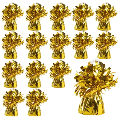 16 Ballongewichte, gold, 170 g, für Ballons und Heliumballons