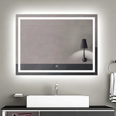 Produktbild von LED Spiegel 80x60cm Badspiegel mit Beleuchtung Touchschalter Beschlagfrei Kaltweiß 6000K IP44