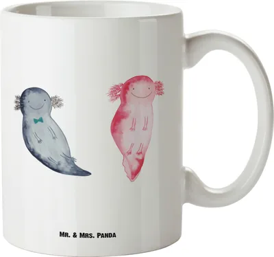 Produktbild von Mr. & Mrs. Panda weisse tasse Axolotl Freundin - Weiß - Geschenk, Valentinstag, Pott, glücklich, Keramiktasse, steingut, Liebe, Lurch, Molch, Jumbo, Große
