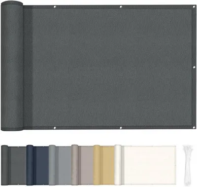 Immagine prodotto di Tenda a rullo in poliestere per balcone 90 x 500 cm, color antracite. Tenda a rullo per balcone per garantire privacy e protezione dal vento e dal sole