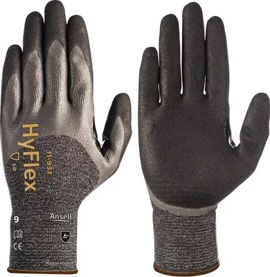 Produktbild von Schnittschutzhandschuhe HyFlex 11-937 Gr.10 schwarz/grau EN 388 Kat.II Ansell