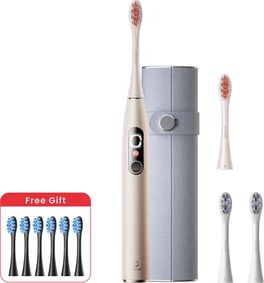 Produktbild von Oclean X Pro Digital Set, Erwachsener, Schallzahnbürste, Tägliche Pflege, Tiefenreinigung, Gold, 84000 Bewegungen pro Minute, 2 min, 30 sec