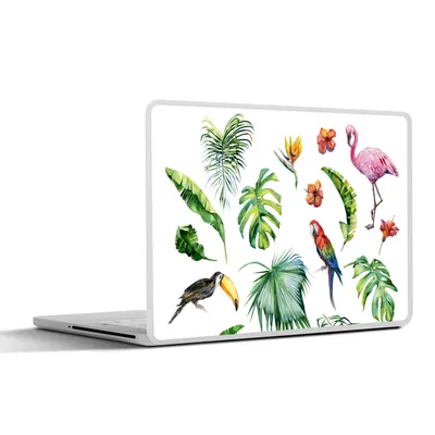Produktbild von MuchoWow® Laptop Aufkleber Sticker Cover Dschungel - Muster - Tiere - Blätter - Jungen - Mädchen - Kinder 30x21 cm - Sticker für Laptop - Selbstklebend