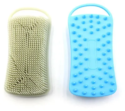 Immagine prodotto di Solidchoice - Set di 2 spazzole da doccia in silicone per massaggio del cuoio capelluto