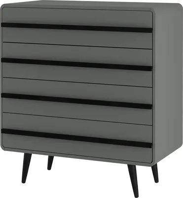 Produktbild von Kommode >Oskar< in Grau - 80x88x39cm (BxHxT)