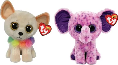 Zdjęcie produktu dla Ty - Wypchane zwierzęta - Beanie Boo's - Chewey Chihuahua & Eva Elephant