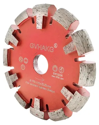 Zdjęcie produktu dla Diamentowa tarcza do frezowania, 130 mm, segmentowa, do ogrzewania podłogowego, wylewek, betonu, wymiary: 15x12x22,23 mm