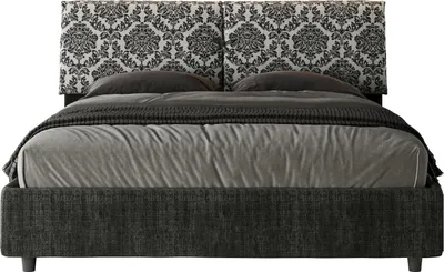 Produktbild von ITYHOME - Gepolstertes Bett mit Bettkasten 160x210 mit Stoffbezug Agata 8 Blau Mados