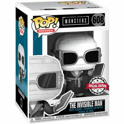 Zdjęcie produktu dla Figurka POP Universal Monsters Invisible Man czarno-biała na wyłączność