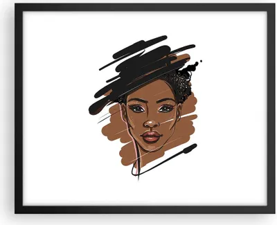 Produktbild von Gerahmtes Poster - Schwarzer Rahmen - Afrikanisch Modern Porträt - 50x40 cm - Wand Bild - Wanddeko - Wandbilder - Kunstposter - Wandposter - Bilderrahmen - Bilder - Kunstdruck - P2BAA50x40-4646