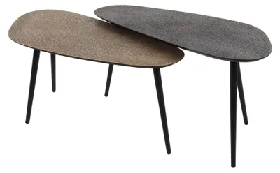 Obrázek produktu pro FURNLUX konferenční stolek metalická černá a zlatá 84 cm (2 ks) / hlavní barva: černá / rozměry: 84 x 42 x 39 cm