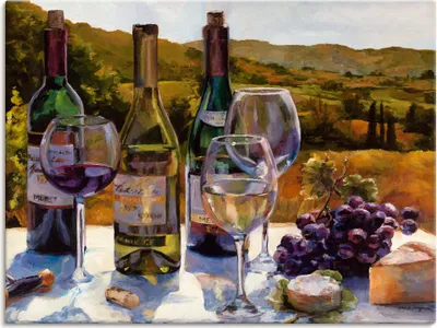 Produktbild von ARTland Leinwandbild Eine Weinprobe Größe: 40x30 cm