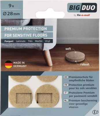 Produktbild von Big-Duo Parkettgleiter rund 28mm fix-o-moll