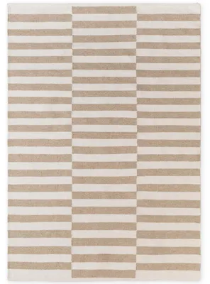 Produktbild von Hanse Home Wollteppich Vika, Handgewebt, Streifen, Natürlich, Beige Natur Weiß