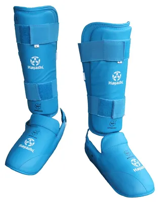 Produktbild von Karate Schienbeinspannschutz WKF approved Blau XL