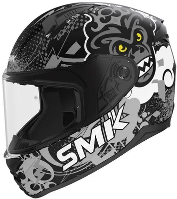 Produktbild von SMK BIONIC KIDS CHIMPZ Integralhelm M in grau/schwarz/weiß