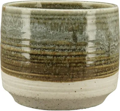 Produktbild von Blumentopf Übertopf Stone "ECOLO" grün/natur Ø17cm H13,5cm Topf Dekoration Deko