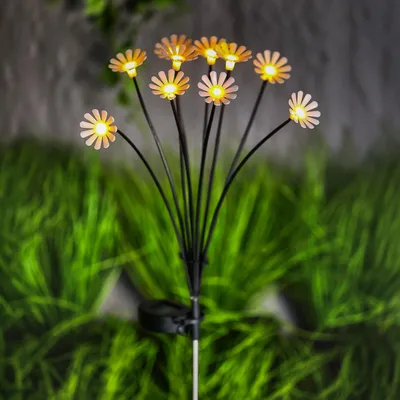 Produktbild von Mastmontierte Solarlampe – Kamille – 10 warmweiße LEDs – 80 cm 1 Stück [11272], KI-generiertes Bild