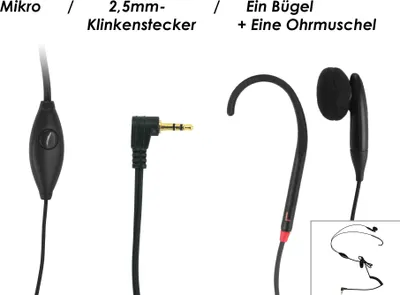 Produktbild von Geemarc CLHOOK5 - Induktionsohrbügel mit Mikrofon und Ohrmuschel 2,5mm