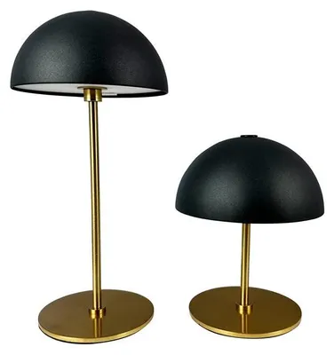 Produktbild von Tischlampe, Kabellos Dimmbar Tischleuchte, Led Tischleuchte Metall, Leselampe, USB Wiederaufladbare, ALONG 2er-Set schwarz messing