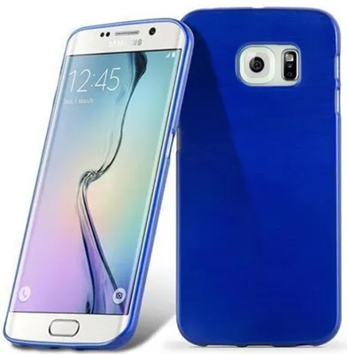 Produktbild von Cadorabo Hülle für Samsung Galaxy S6 EDGE Schutz Hülle in Blau Schutzhülle TPU Silikon Etui Case Cover