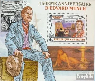 Produktbild von Briefmarken Burundi 2013 Mi Block 346 (kompl. Ausgabe) postfrisch Edward Munch