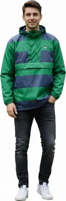Produktbild von Tommy Hilfiger Jeans Herren Windbreaker Übergangsjacke navy blau und grün M