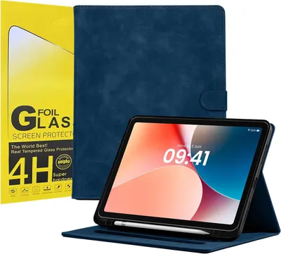 Produktbild von LBH Tablet Schutzhülle + 2x 4H Displayfolie für Apple iPad Air 5 10.9 Zoll Cover Case Schutz Tablet Farbe: Blau