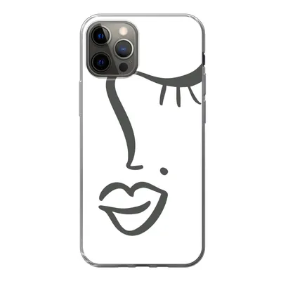 Produktbild von MuchoWow® Handyhülle Schutzhülle Hülle für iPhone 13 Pro Frau - Schwarz - Weiß - Abstrakt Silikon Softcase Handy Hülle - Handy-Tasche